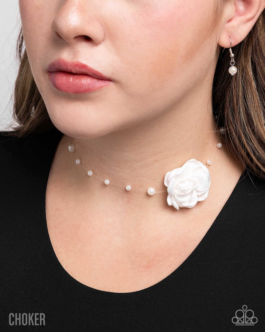 Life is the Bubbles - White - Paparazzi Necklace Image