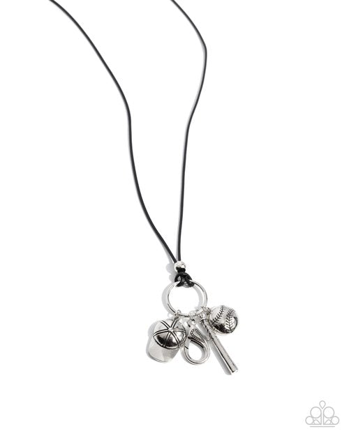 Up to Bat - Black - Paparazzi Necklace Image