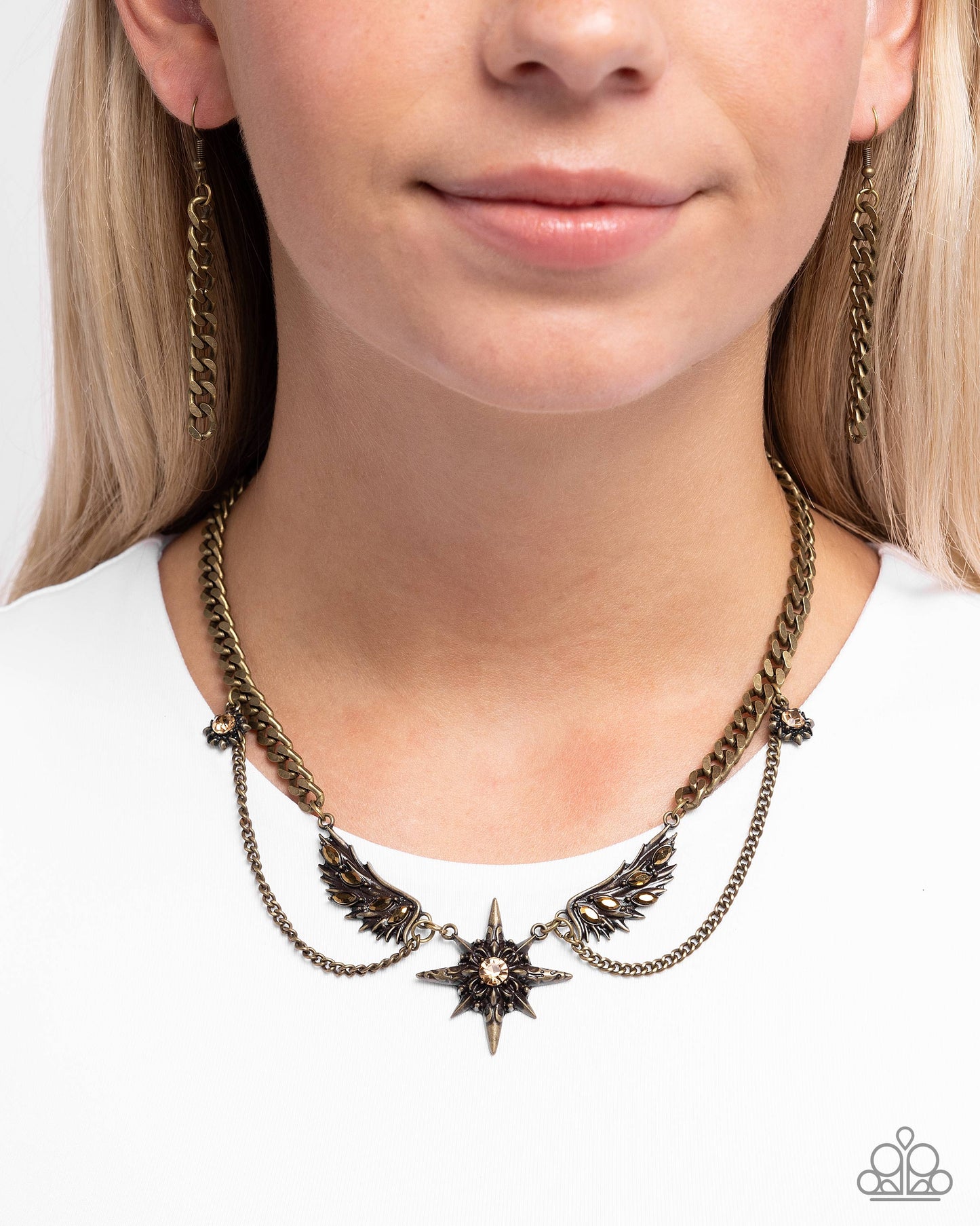Cosmic Critique - Brass - Paparazzi Necklace Image