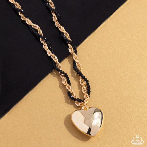 Falling Slowly - Gold - Paparazzi Necklace Image