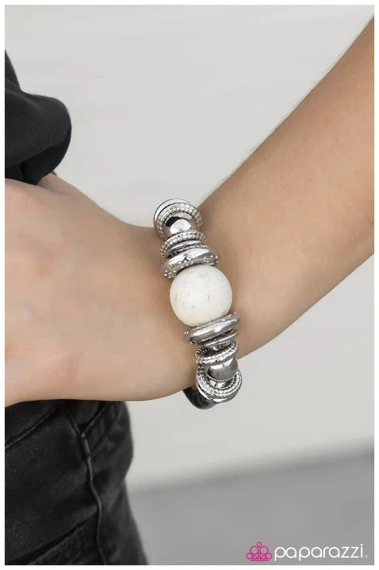 Paparazzi Bracelet ~ Do As The Romans Do... - White