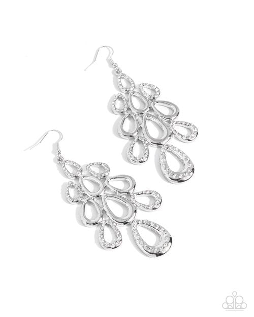 In a Hurry - White - Paparazzi Earring Image