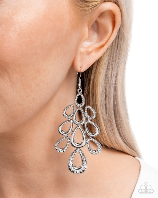 In a Hurry - White - Paparazzi Earring Image