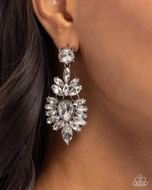 Darling Direction - White - Paparazzi Earring Image