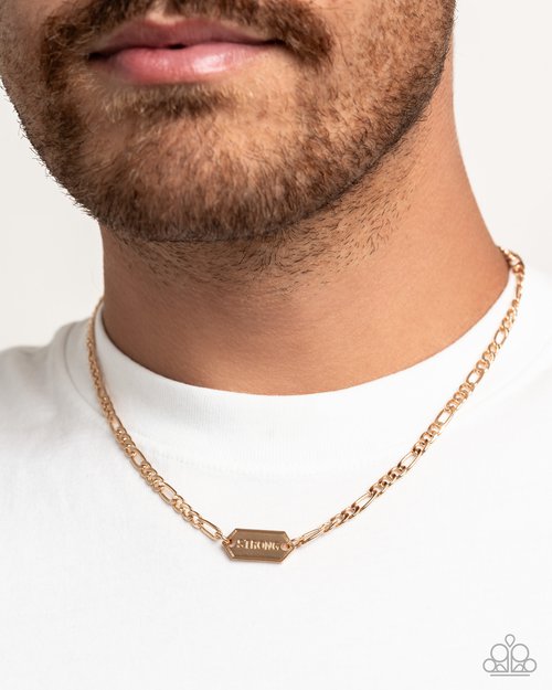 Strong Suit - Gold - Paparazzi Necklace Image