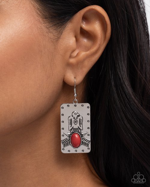 Invincible Icon - Red - Paparazzi Earring Image