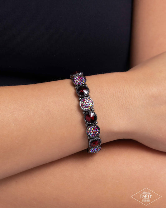Take A Moment To Reflect - Red - Paparazzi Bracelet Image