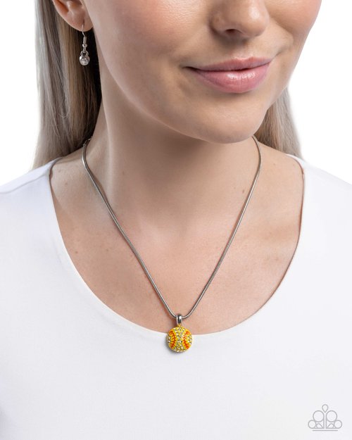 Throw a Softball - Yellow - Paparazzi Necklace Image
