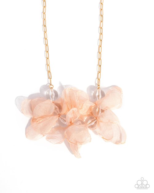 Fancy Fabric - Gold - Paparazzi Necklace Image