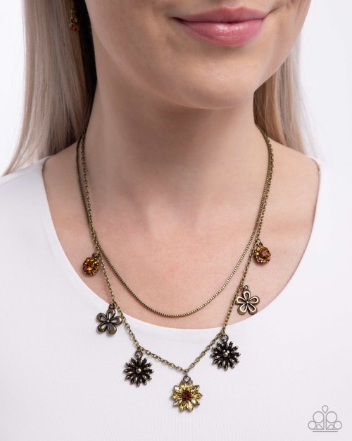 Glinting Garden - Brass - Paparazzi Necklace Image
