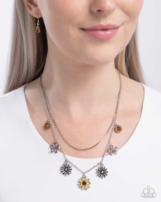 Glinting Garden - Yellow - Paparazzi Necklace Image