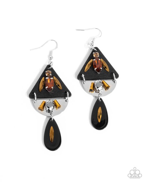 Abstract Articulation - Black - Paparazzi Earring Image