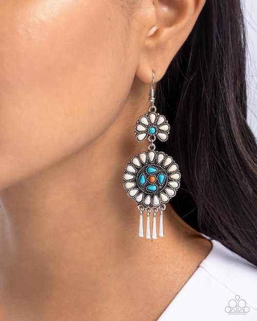 Watch the Sunset - White - Paparazzi Earring Image