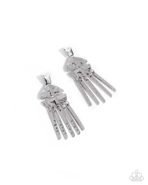 Suspended Disbelief - Silver - Paparazzi Earring Image