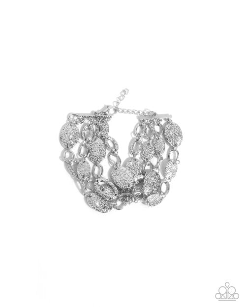 Hammered Helm - Silver - Paparazzi Bracelet Image