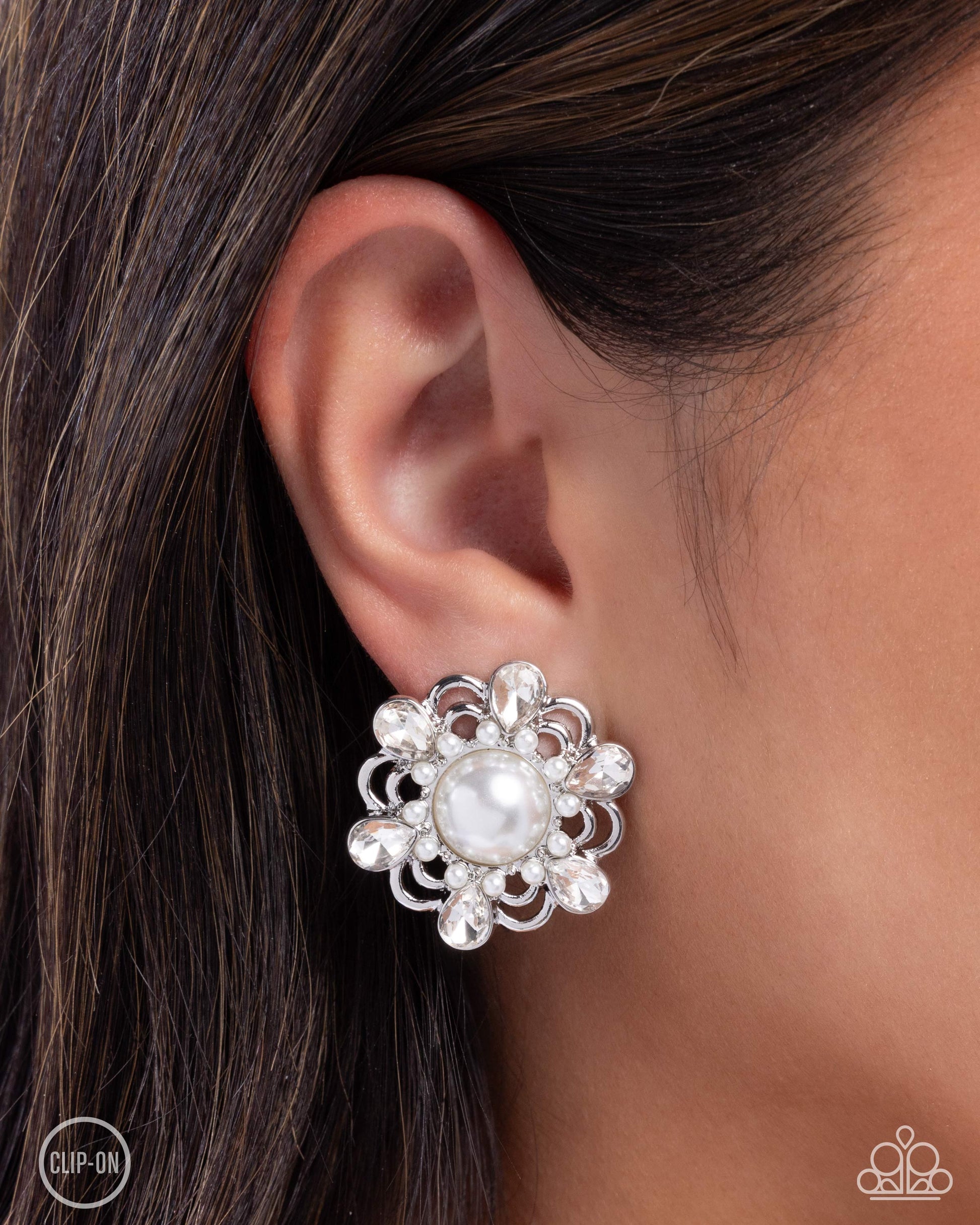 Relatable Radiance - White - Paparazzi Earring Image