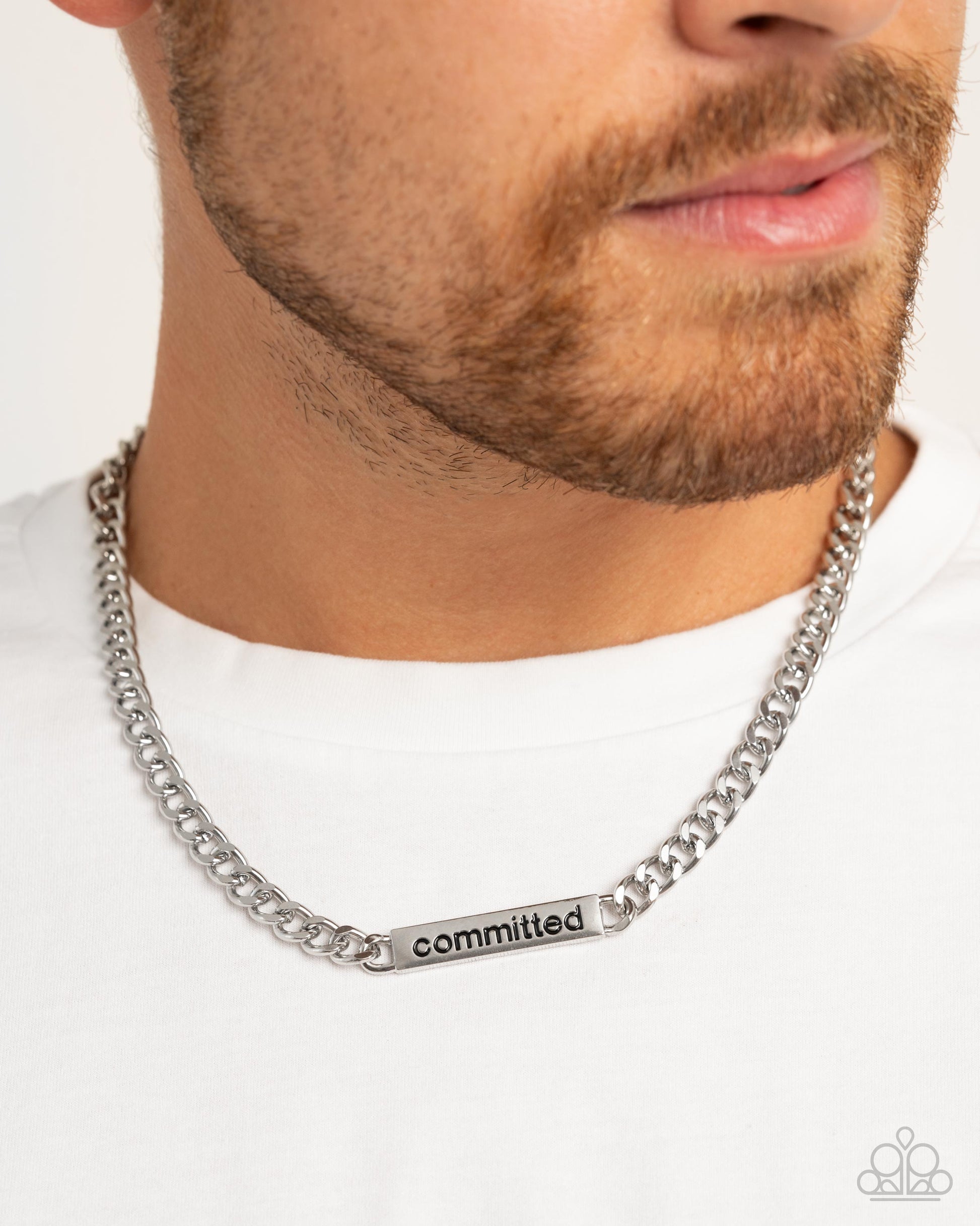 Fully Committed - Silver - Paparazzi Necklace Image
