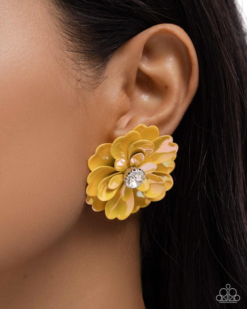 Growth Rate - Yellow - Paparazzi Earring Image
