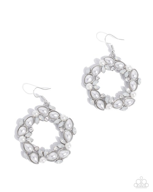 Life Could Be ABEAM - White - Paparazzi Earring Image