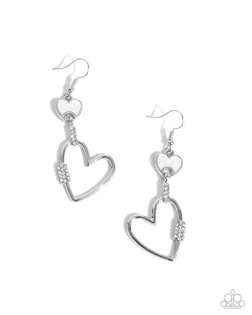 Eternally Enamored - White - Paparazzi Earring Image