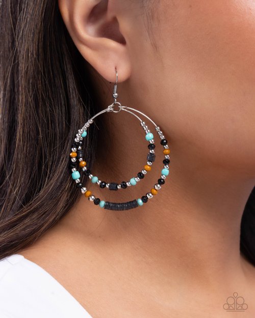 Audacious Arrangement - Black - Paparazzi Earring Image
