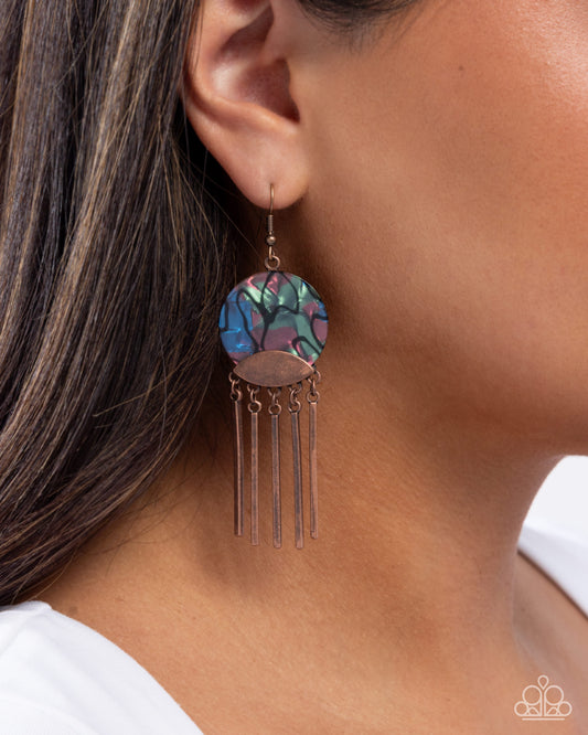 Disc Destiny - Copper - Paparazzi Earring Image