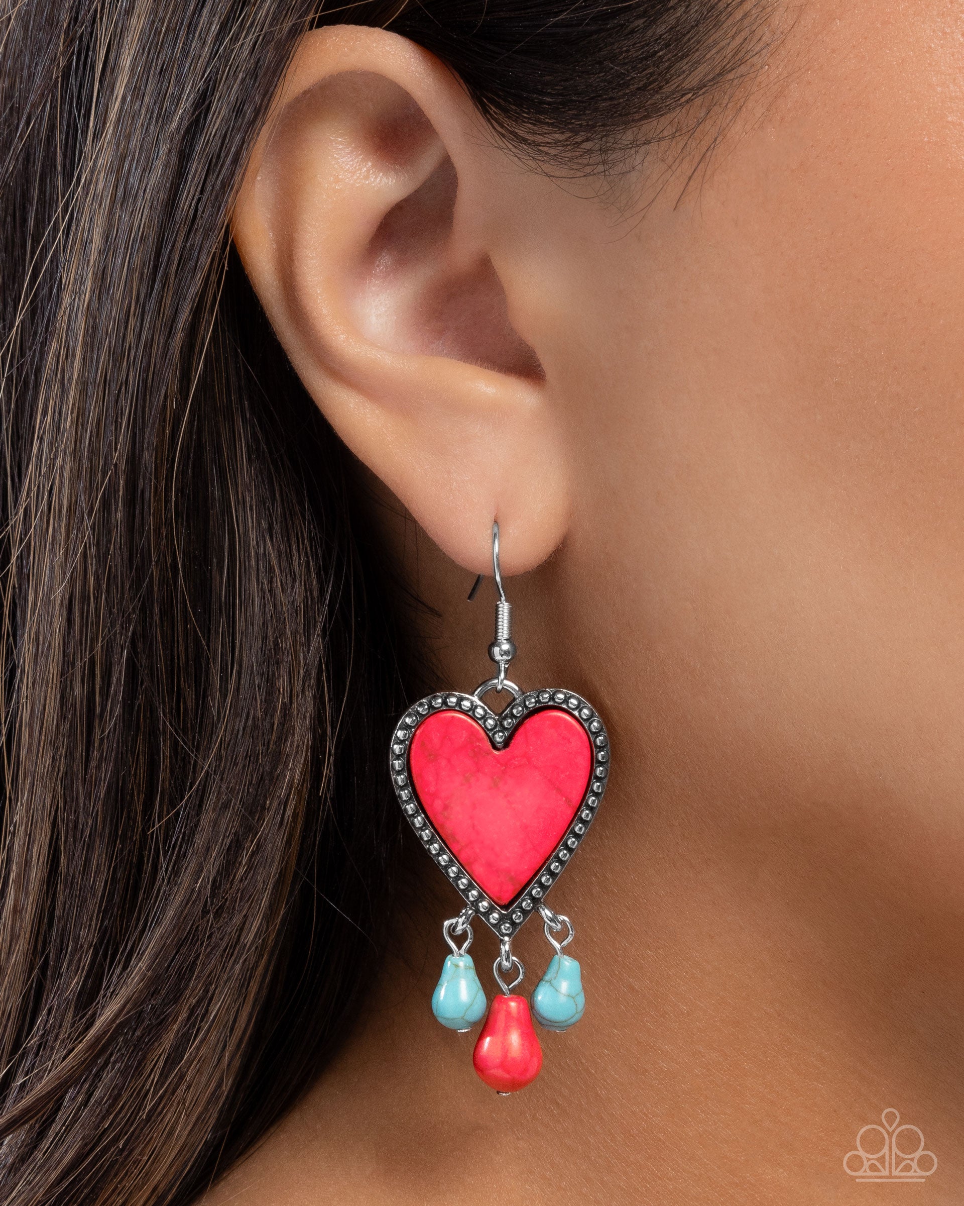 Grandiose Gaze - Red - Paparazzi Earring Image