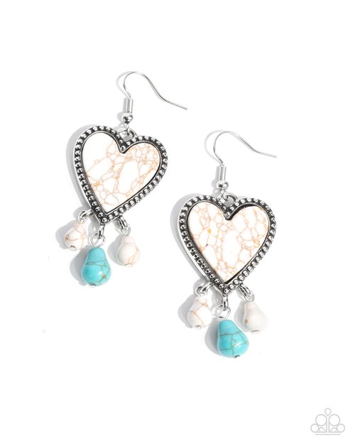 Grandiose Gaze - White - Paparazzi Earring Image