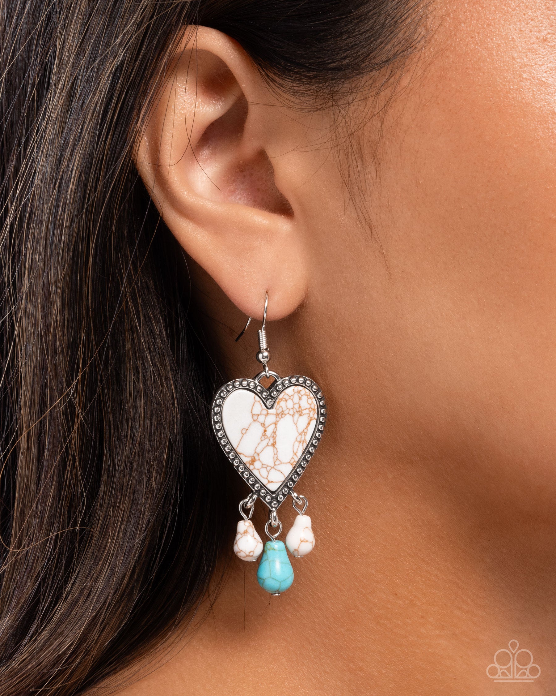 Grandiose Gaze - White - Paparazzi Earring Image
