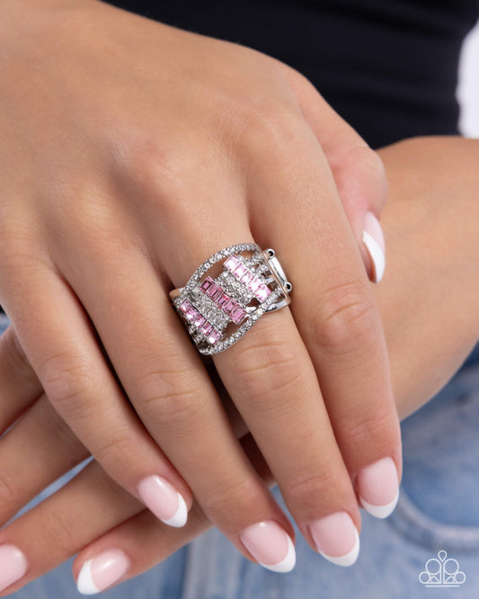 Confident Crisscross - Pink - Paparazzi Ring Image