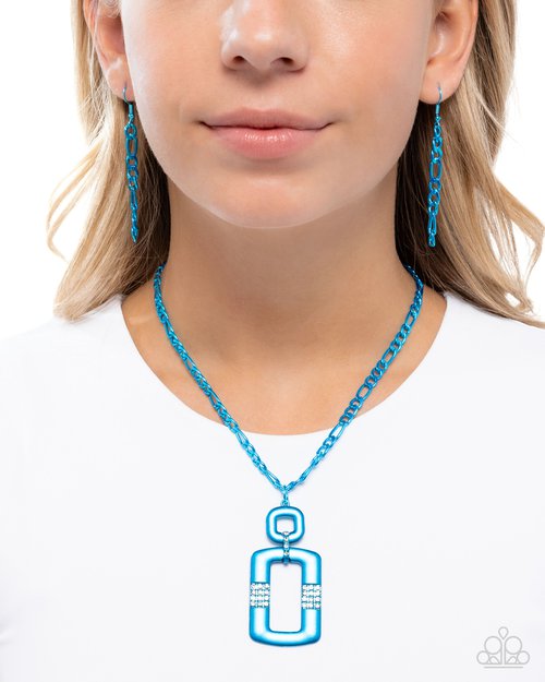 Metallic Movement - Blue - Paparazzi Necklace Image