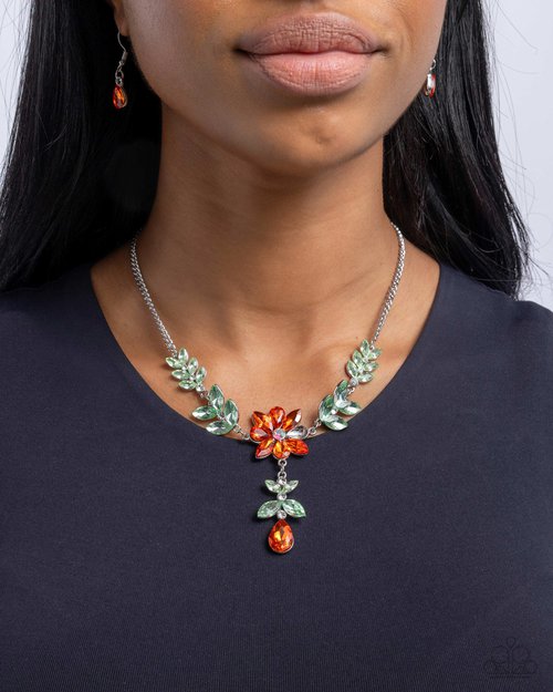 Bouquet Backdrop - Orange - Paparazzi Necklace Image