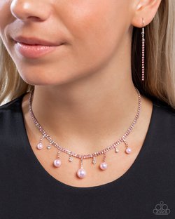 Shimmery Safeguard - Pink - Paparazzi Necklace Image