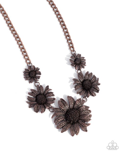 Sunflower Spring - Copper - Paparazzi Necklace Image