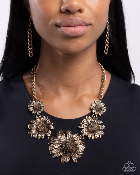 Sunflower Spring - Gold - Paparazzi Necklace Image