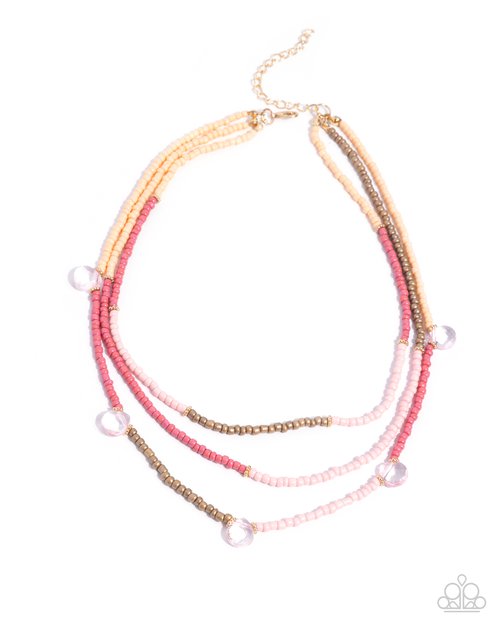 Grandeur of the World - Pink - Paparazzi Necklace Image