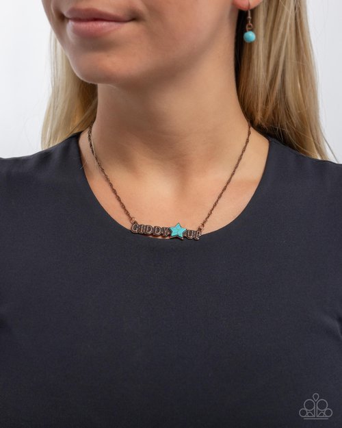 Giddy Up Glam - Copper - Paparazzi Necklace Image