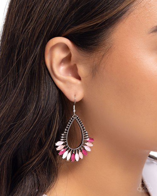 Pronged Pattern - Pink - Paparazzi Earring Image