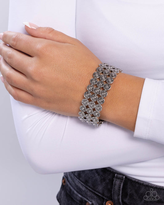 Passionate Pattern - Silver - Paparazzi Bracelet Image