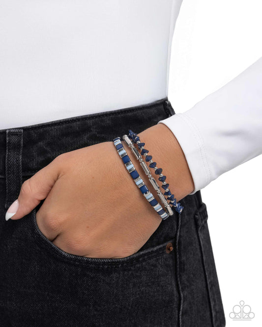 Serendipitous Stack - Blue - Paparazzi Bracelet Image