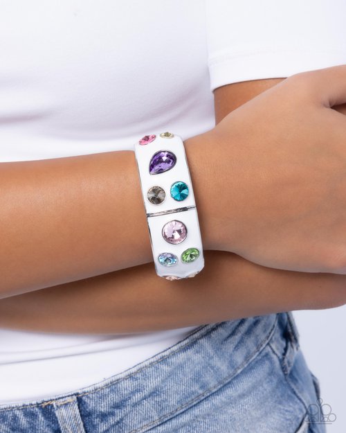 Planned Polka Dots - White - Paparazzi Bracelet Image