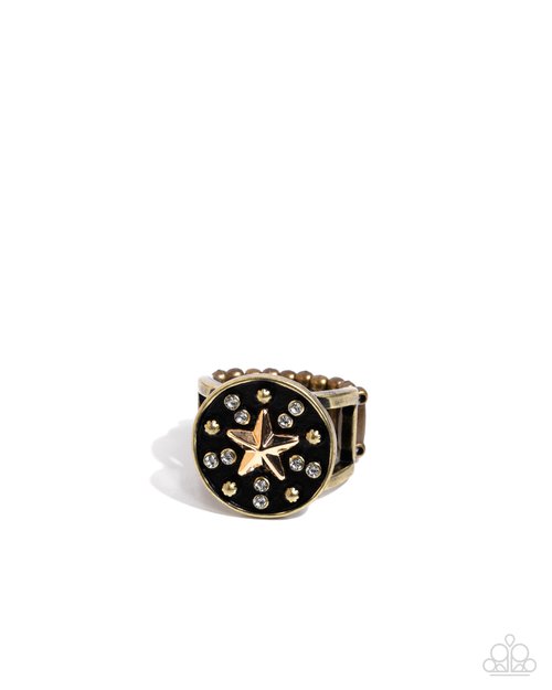 Stellar Small-Scale - Brass - Paparazzi Ring Image