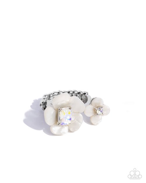 Delicate Duo - White - Paparazzi Ring Image