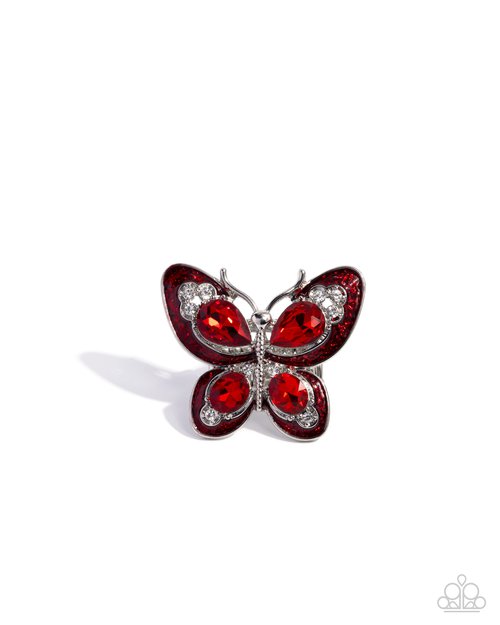 Floating Fantasy - Red - Paparazzi Ring Image