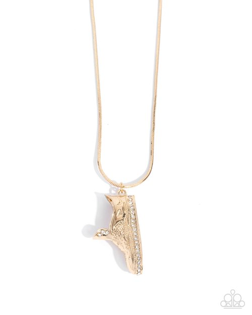 Sneaker Shimmer - Gold - Paparazzi Necklace Image