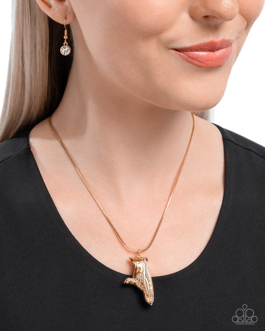 Sneaker Shimmer - Gold - Paparazzi Necklace Image