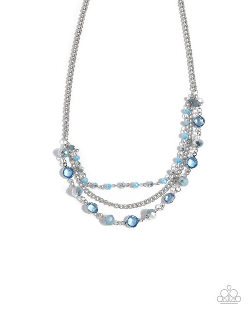 Charismatic Cascade - Blue - Paparazzi Necklace Image
