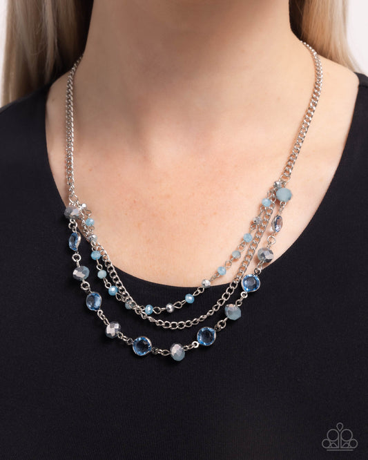 Charismatic Cascade - Blue - Paparazzi Necklace Image