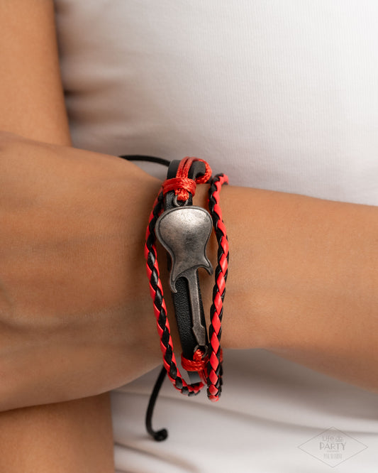 Lead Guitar - Red - Paparazzi Bracelet Image