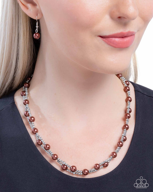 Pearl Pace - Brown - Paparazzi Necklace Image